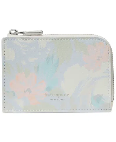 Kate Spade Mini Zip Leather Card Case Wallet In Multi