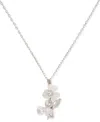 Kate Spade Silver-tone Mixed Stone Flower Pendant Necklace, 16" + 3" Extender In Cream,silv