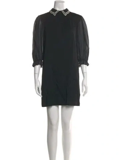 Pre-owned Kate Spade Mock Neck Mini Dress In Black