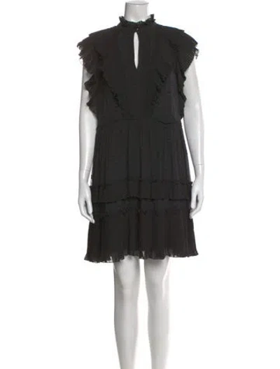 Pre-owned Kate Spade Mock Neck Mini Dress In Black