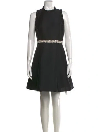 Pre-owned Kate Spade Mock Neck Mini Dress In Black