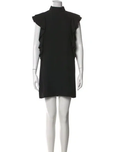 Pre-owned Kate Spade Mock Neck Mini Dress In Black