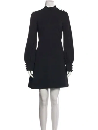 Pre-owned Kate Spade Mock Neck Mini Dress In Black