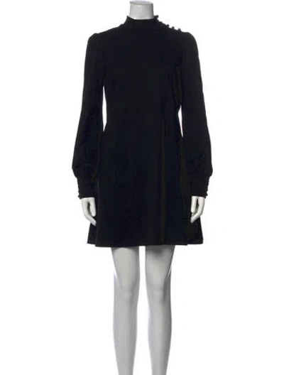 Pre-owned Kate Spade Mock Neck Mini Dress In Black