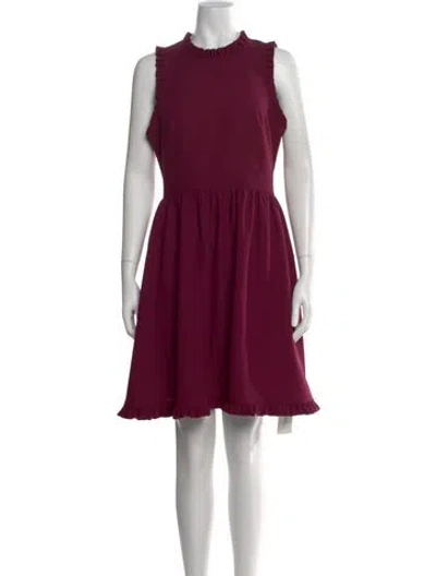 Pre-owned Kate Spade Mock Neck Mini Dress In Purple