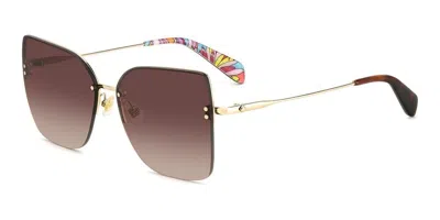 Kate Spade New York Ariellags 58mm Gradient Cat Eye Sunglasses In Gold/brown Gradient
