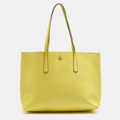 Pre-owned Kate Spade Molly Large Yellow Leather Tote