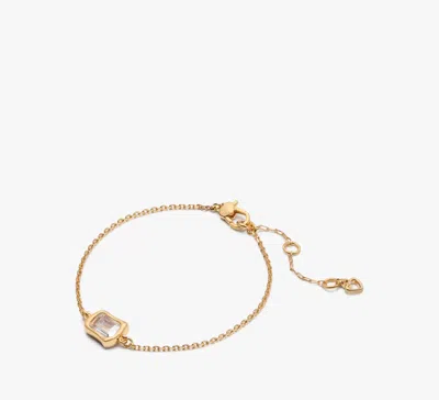 Kate Spade Molten Glass Solitaire Bracelet In Clear/gold