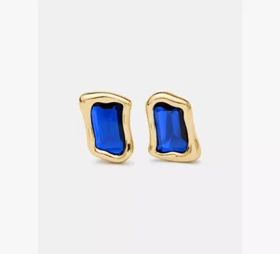 Kate Spade Molten Glass Statement Studs In Blue