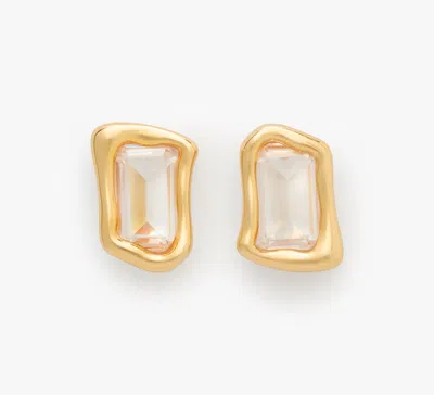 Kate Spade Molten Glass Statement Studs In Clear/gold