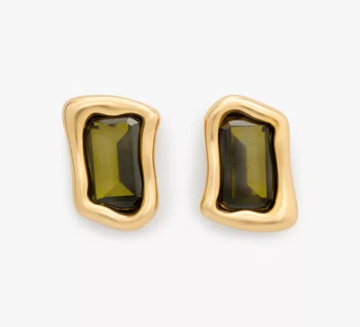 Kate Spade Molten Glass Statement Studs In Green/gold