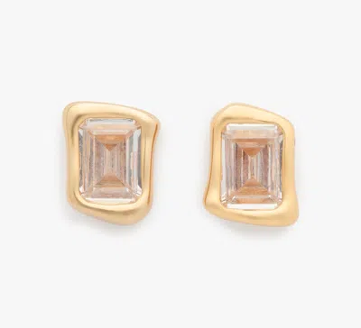 Kate Spade Molten Glass Studs In Clear/gold