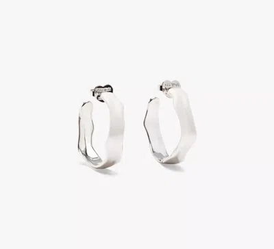 Kate Spade Molten Huggies In Silver