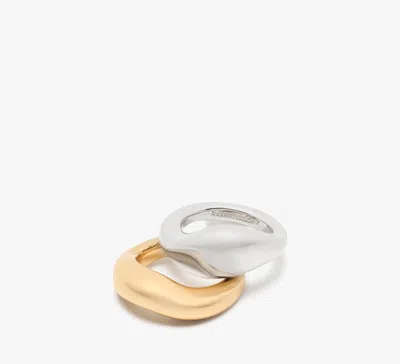 Kate Spade Molten Stacking Rings In Neutral