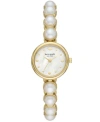 Kate Spade Monroe Gold-tone Stainless Steel & Faux Pearl Bracelet Watch 24mm In Gold