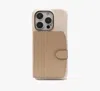Kate Spade Morgan Colorblocked Iphone 15 Pro Cardholder Case In Parchment