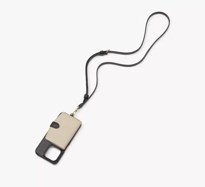 Kate Spade Morgan Colorblocked Iphone 15 Pro Cardholder Crossbody In Black