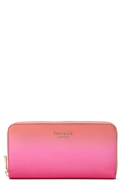 Kate Spade Morgan Ombré Saffiano Leather Wallet In Pink