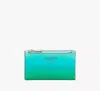Kate Spade Morgan Ombre Small Slim Bifold Wallet In Green