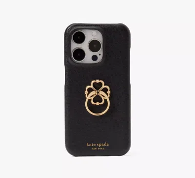 Kate Spade Morgan Spade Ring Stand Iphone 15 Pro Case In Black