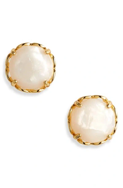 Kate Spade Mother-of-pearl Stud Earrings In White