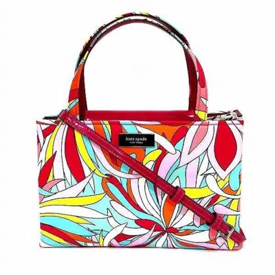 Pre-owned Kate Spade Multi-color Pink Nylon Leather Handbag Shoulder Bag () In Multi-color, Pink
