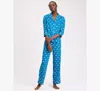 Kate Spade Multi Turtles Long Pj Set In Blue