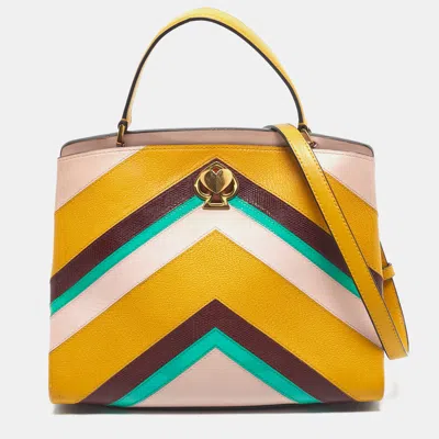 Pre-owned Kate Spade Multicolor Leather Medium Romy Intarsia Top Handle Bag
