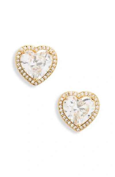 Kate Spade My Love Cubic Zirconia Heart Stud Earrings In Clear/ Gold