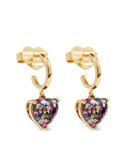 Kate Spade My Love Glitter Heart Earrings In Gold