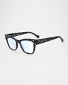 Kate Spade Myno Cat Eye Blue Block Reading Glasses In Multicolor