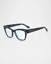 Kate Spade Myno Cat Eye Blue Block Reading Glasses In Multicolor