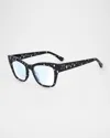 Kate Spade Myno Cat Eye Blue Block Reading Glasses In Multicolor