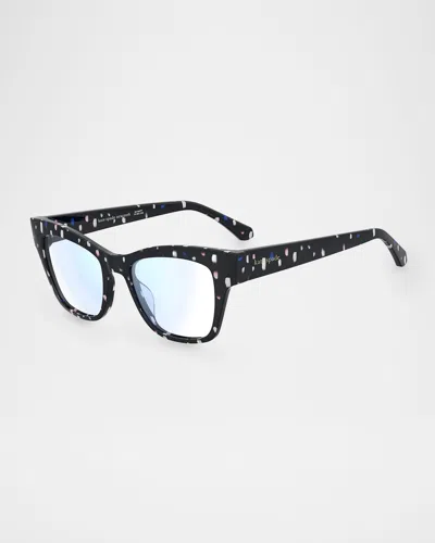 Kate Spade Myno Cat Eye Blue Block Reading Glasses In Black