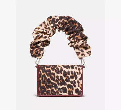 Kate Spade Natasha Leopard Scrunch Strap Card Case Crossbody In Brown