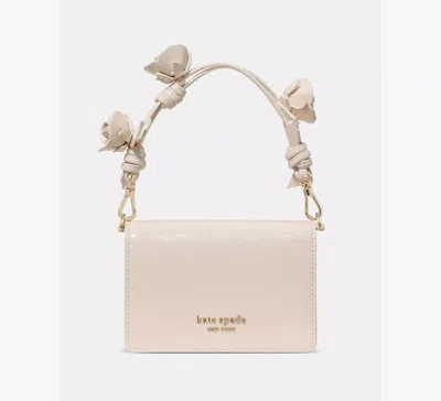 Kate Spade Natasha Patent Rose Strap Card Case Crossbody In Brown