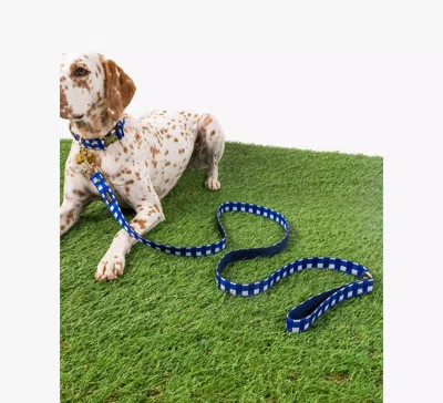 Kate Spade Navy Gingham Leash M/l In Blue