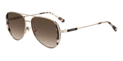 Kate Spade Navy/g/s Asian Fit 000/ha Women's Sunglasses Gold Size 53 In Rose Gold Pink Tortoise Laminate