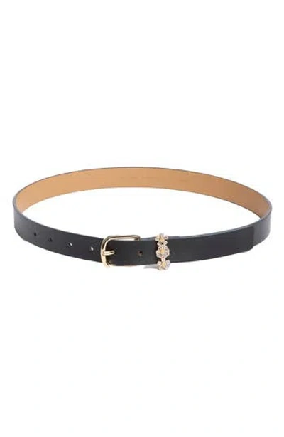 Kate Spade New York 25mm Floral Keeper Belt In Black