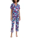 Kate Spade New York 2pc Crop Top & Pant Pajama Set In Blue