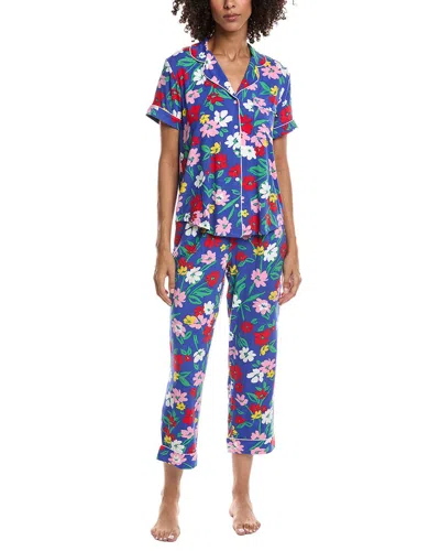 Kate Spade New York 2pc Crop Top & Pant Pajama Set In Blue