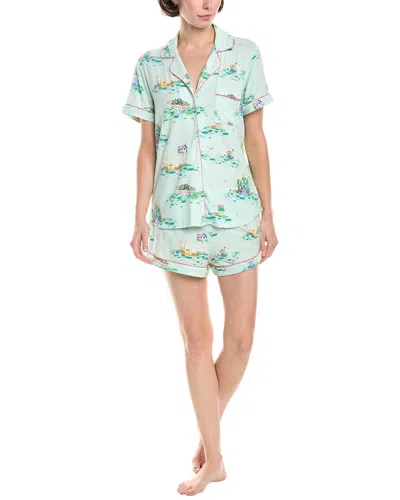 Kate Spade New York 2pc Pajama Short & Top Set In Green