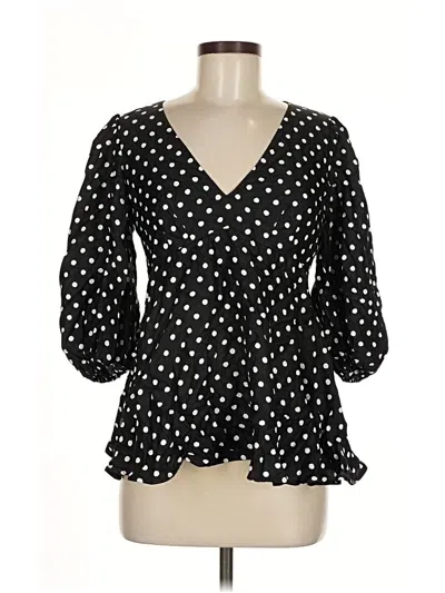 Pre-owned Kate Spade New York 3/4 Sleeve Blouse In Black