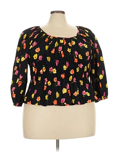 Pre-owned Kate Spade New York 3/4 Sleeve Blouse In Black