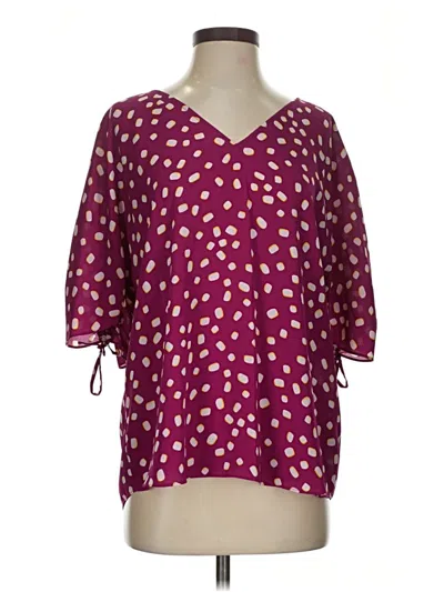 Pre-owned Kate Spade New York 3/4 Sleeve Blouse In Burgundy