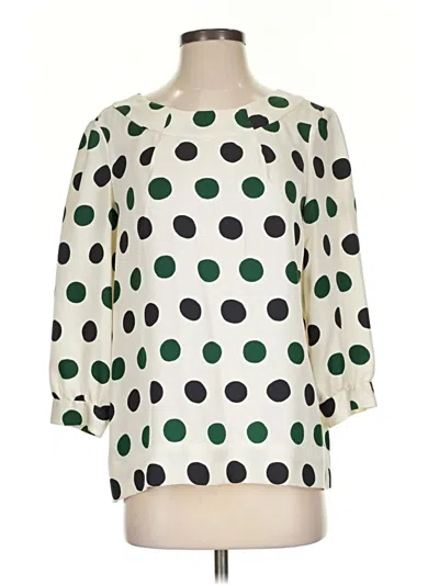Pre-owned Kate Spade New York 3/4 Sleeve Blouse In Green