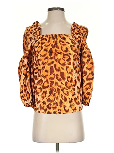 Pre-owned Kate Spade New York 3/4 Sleeve Blouse In Orange