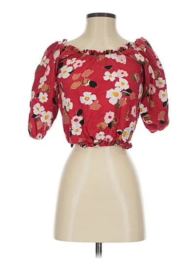 Pre-owned Kate Spade New York 3/4 Sleeve Blouse In Red