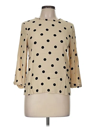 Pre-owned Kate Spade New York 3/4 Sleeve Blouse In Tan