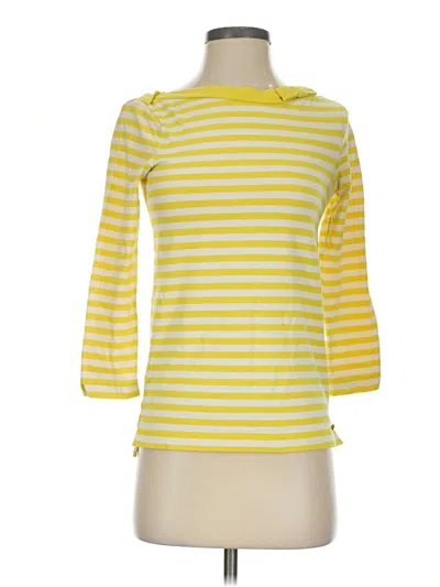 Pre-owned Kate Spade New York 3/4 Sleeve Top Yellow Boatneck Tops